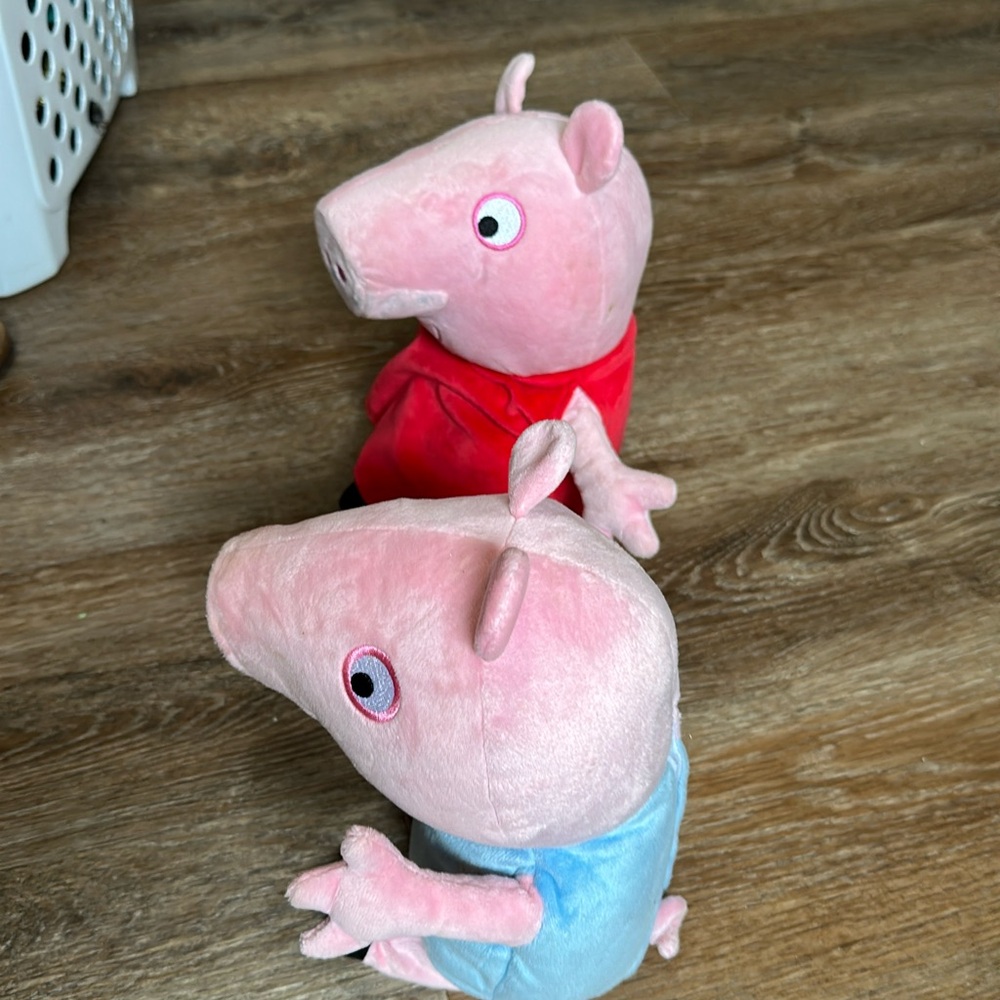 Peppa Pig Plush Set in Red and Blue
